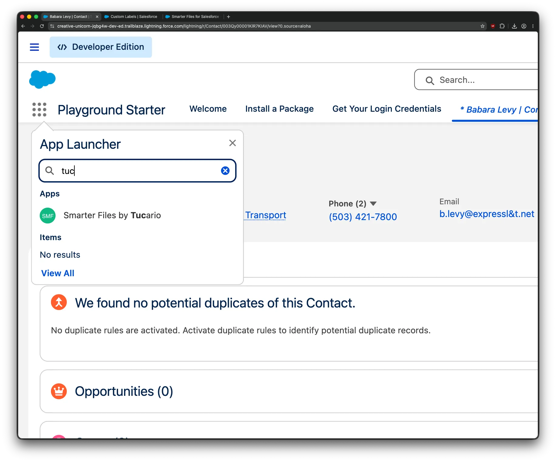 App Launcher search returning the Smarter Files by Tucario app
