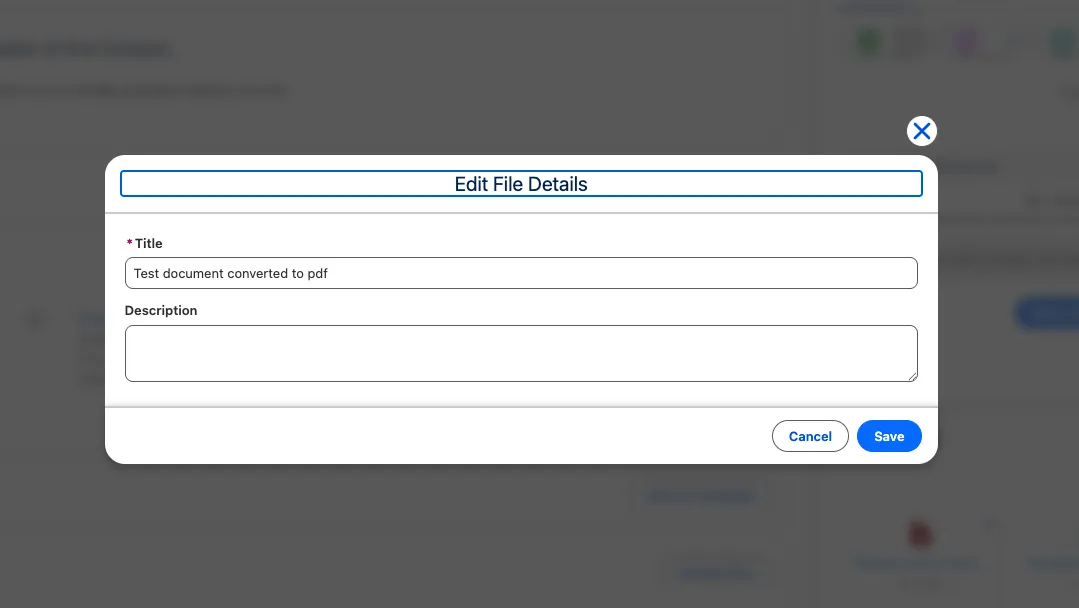 Edit file details modal