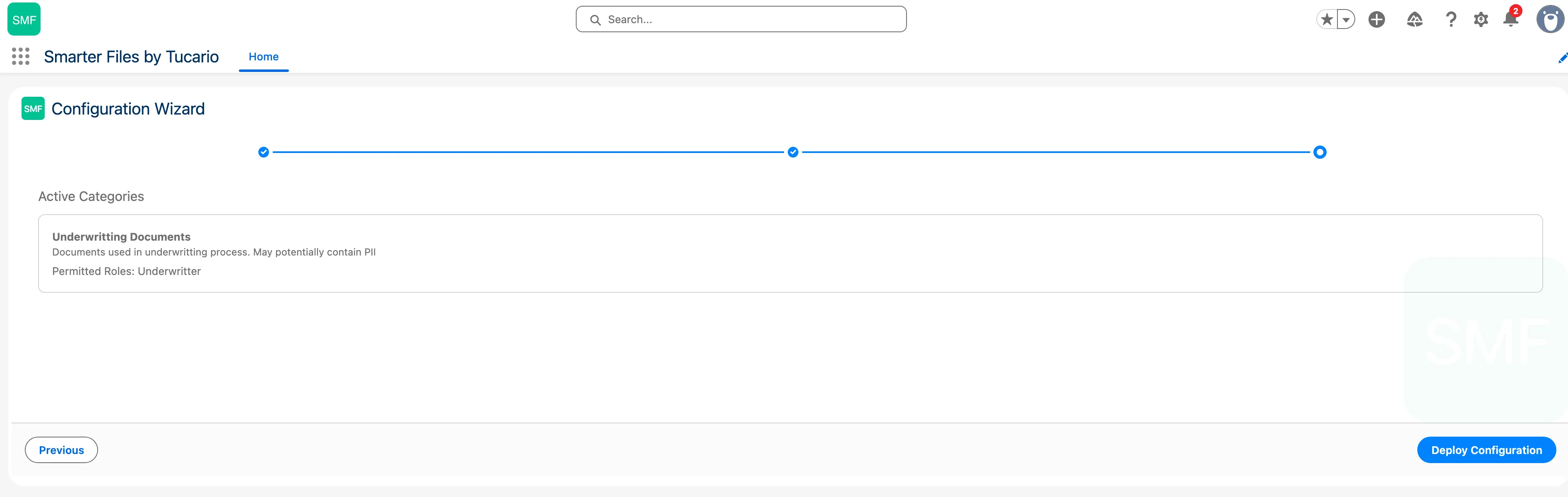 Wizard step 1 with multiple document types added